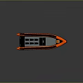 Orange and Black Inflatable Boat with Seats and Handles for Water Sports Design