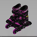 Pink And Black Roller Skates With Shiny Wheels For Recreational Sports Use