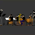 Game and Movie Characters Performing as Classical Orchestra Musicians with Instruments