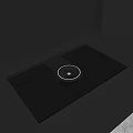 Sleek Modern Built in Kitchen Appliance with Black Glass Countertop Vent