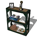 Industrial Style Bookshelf With Multiple Shelves Books Decorative Items and Table Lamp