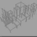 Advanced 3D Architectural Modeling Equipment for Structural Wireframe Design and Building Framework
