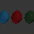 Blue Red Green Beret Hats With Golden Badge On Dark Reflective Background