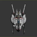Futuristic Interstellar Spaceship Design With Advanced Multi Wing Structure And White Red Accents 3d model