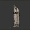 Ancient Stone Gate With Intricate Carvings And Green Wooden Doors