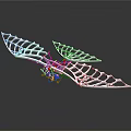 Advanced Spacecraft With White Mesh Solar Wings And Blue Red Components