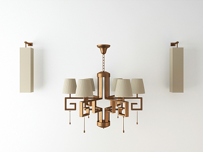 New Chinese style lamp combination wall lamp chandelier combination model