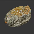 Natural Stone Rock With Orange And Gray Textured Rough Surface 3d model