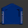 Blue Square Tent With Open Sides And Logo For Outdoor Events