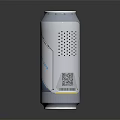 Modern EVO-MAX Beverage Can With Silver Blue Yellow Metallic Design And Sleek Pull Tab Feature 3d model