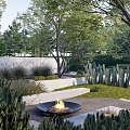 Modern Courtyard Bonfire Courtyard Landscape Bonfire Homestay Luxury Courtyard 3d model