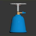 Household Blue Rubber Plunger With Metal Handle For Effective Drain Unclogging