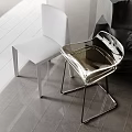 Modern Transparent Leisure Chair With Metal Legs And White Accent Chair In Interior