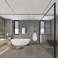 Modern Bedroom Interior Design With Comfortable Bed Area Rug Striped Accent Chair And Large Window