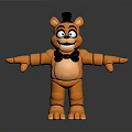 Orange Cartoon Bear Character With Black Top Hat Bow Tie And Open Arms Toy Figure