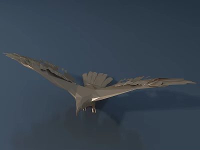 Geometric Metal Bird Sculpture With Spread Wings Artistic Decorative Design 3d model