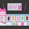 Colorful Pink Cartoon Scene Featuring Lucky Baby Sign Rainbow And Pony Doll
