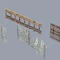 Different Fence Types Featuring Wooden Picket and Metal Rail Designs