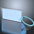 Transparent Acrylic Luggage Tag With Circular Ring And Reflective Shiny Surface