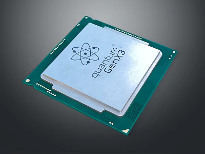 High Performance Industrial Equipment Quantum Genius Chip With Atomic Pattern Detailed Structure 3d model