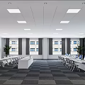 Modern monitoring room Command control room Dispatching command center Monitoring hall Command hall Office desks and chairs 3d model