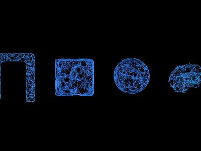 Blue 3D Mesh Geometric Shapes Abstract Ecommerce Design Elements 3d model