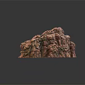 Natural Stone Arch Structure With Organic Curved Design And Rough Reddish Brown Texture 3d model