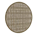 Handmade Round Wicker Decorative Tray Featuring Intricate Weave Texture Design 3d model