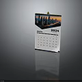 2024 March Calendar With Cityscape Background And Date Grid Design