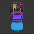 Custom Off Road Truck With Blue Purple Gradient Starry Exterior And Spare Tire