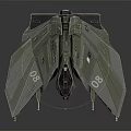 Spacecraft Model 08 Military Aerospace Vehicle With Aerodynamic Wings For Cosmic Exploration Missions