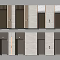 Modern Elevator Lobby With Diverse Door And Wall Design Elements 3d model