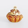 Freshly Baked Cupcake Topped with Cream and Chocolate Chips from Nordic Baking