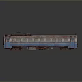 Old Blue And Red Rusted Vintage Train Carriage With Weathered Metal Body