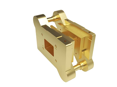 Golden Metal Mechanical Component With Holes And Industrial Structure Design 3d model