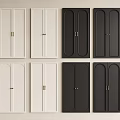 Modern Black And White Wardrobe Doors With Sleek Panel Designs And Gold Handles