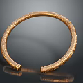 Elegant Gold Metal Bracelet With Intricate Carved Patterns And Spiral Open Design