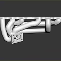 Industrial Equipment White Metal Pipe Structure With Curved Tubes And Flange Connections