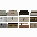 Decorative Ornament Set With Fabric Wooden Boxes And Metal Clasps In Neutral Tones