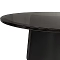 Modern Round Glass Dining Table With Black Curved Base For Home Interior 3d model