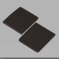 Two Black Square Coasters With Smooth Surface For Home Table Daily Use 3d model