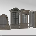 Various Decorative Stone Window Frames With Architectural Designs And Styles 3d model