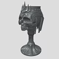 Gothic Style Decorative Lamp With Skull Design Spiked Top And Ornate Base