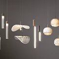 Modern Multiple Hanging Pendant Lights Different Shapes Glass Metal Illuminated Designs