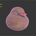 Brown Duck Decorative Sculpture With Red Beak Yellow Eyes And Feathered Texture On Dark Background