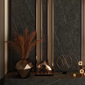 Luxury Foyer Hallway Design With Dark Marble And Brass Accents