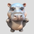 Hippo cartoon hippo 3d model