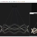 Elegant Crystal Chandelier With Wave Design And Hanging Decorative Crystals