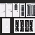 Hinged Swing Doors in Various Designs with Glass Panels and Panel Patterns