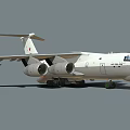 White Military Transport Aircraft With Four Engines And Red Star On Tail